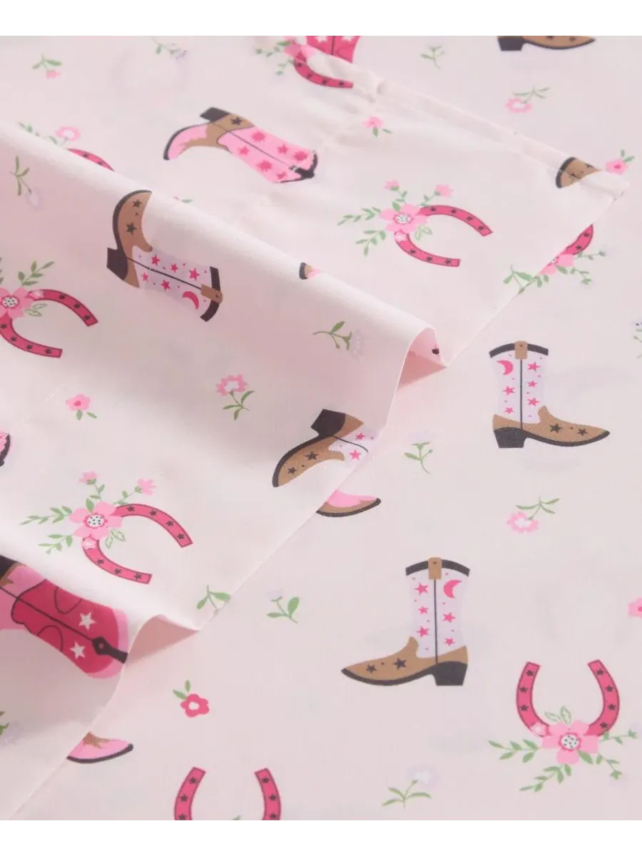 Комплект постельного белья из микрофибры Wrangler Cowgirl Dreams, 4 предмета, Full — изображение 3 из 7, розовый