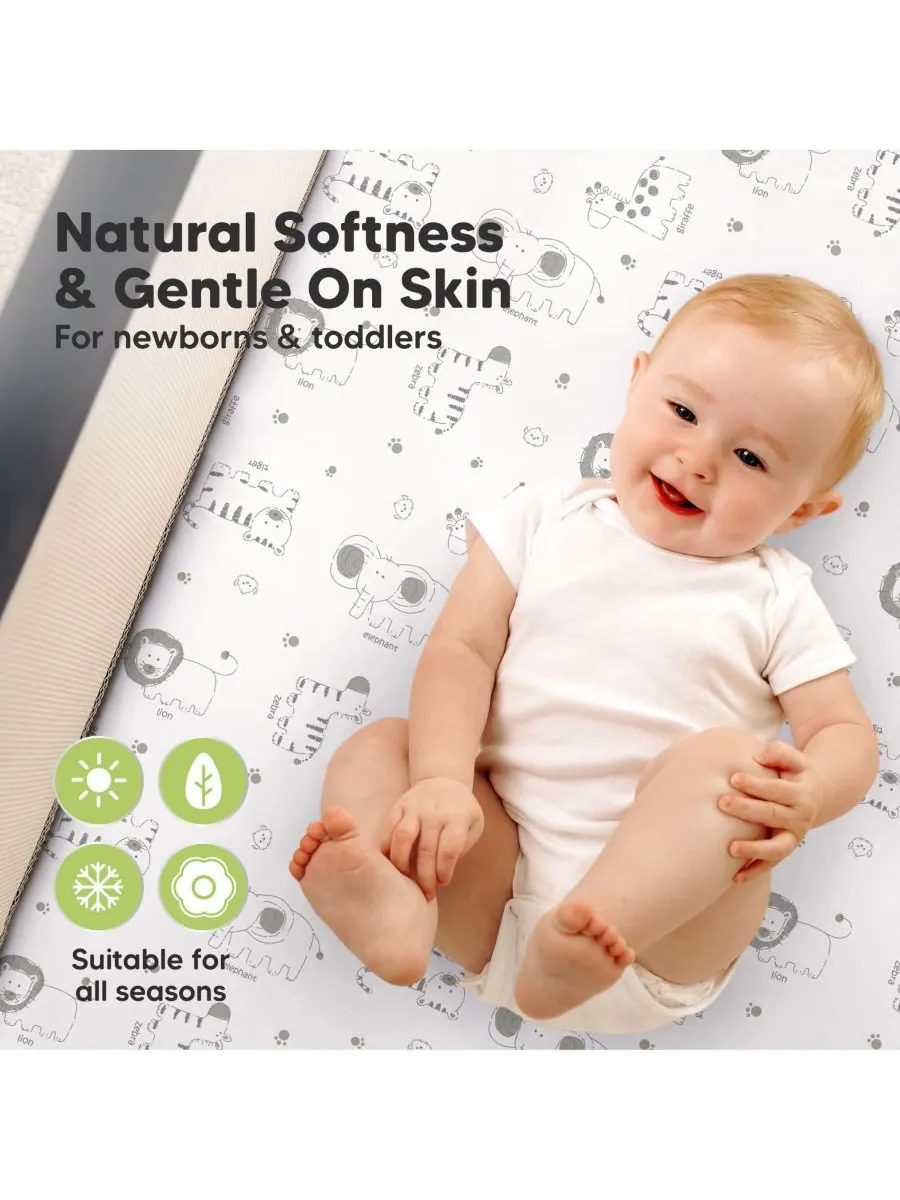 Комплект из 2 хлопковых простыней для детской кроватки Soothe Pack N Play (38x26 дюймов) для — изображение 4 из 9