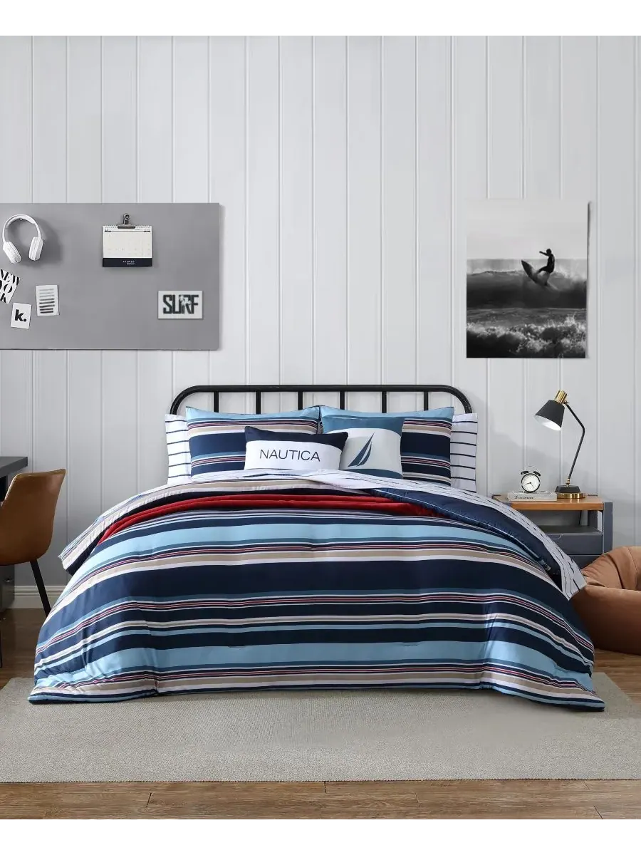 Комплект постельного белья Colton Stripe из 5 предметов, размер Full/Queen Nautica