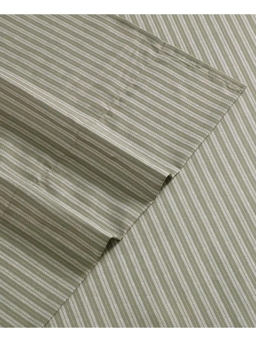 Комплект постельного белья Twill Stripe Texture Microfiber 4-Pc. Sheet Set, King Kenneth Cole New — изображение 4 из 7, мох