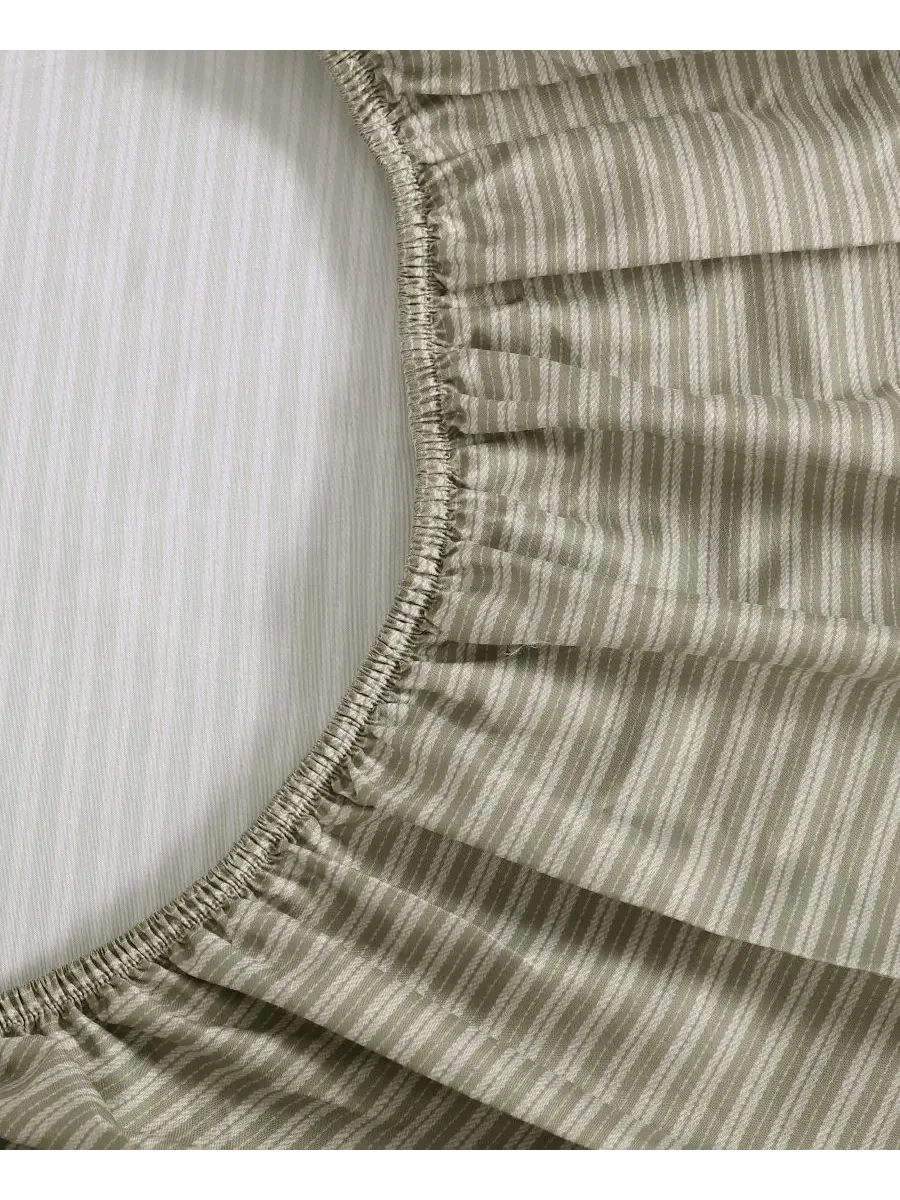 Комплект постельного белья Twill Stripe Texture Microfiber 4-Pc. Sheet Set, King Kenneth Cole New — изображение 5 из 7, мох