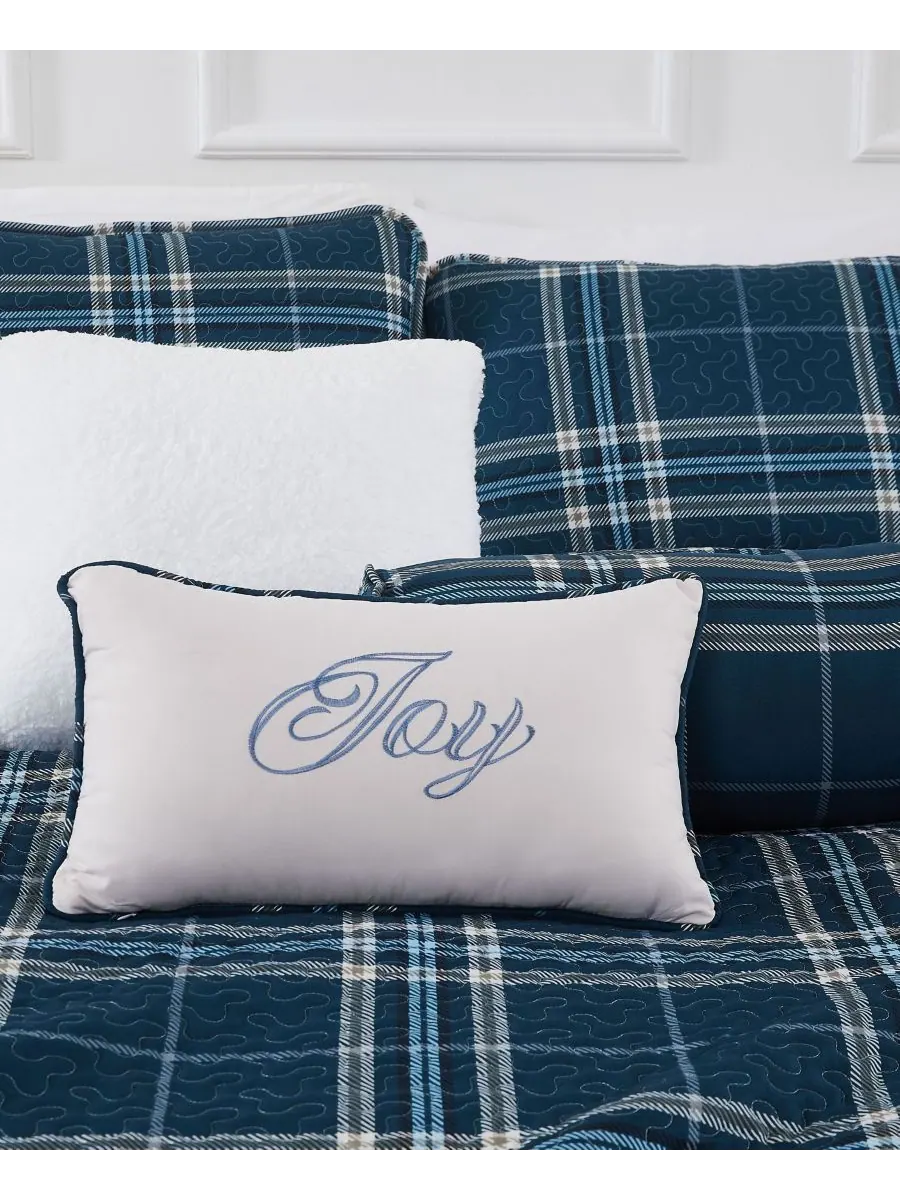 Комплект постельного белья Vilano Plaid из 6 предметов, размер Full/Queen Southshore Fine Linens — изображение 5 из 5, серый