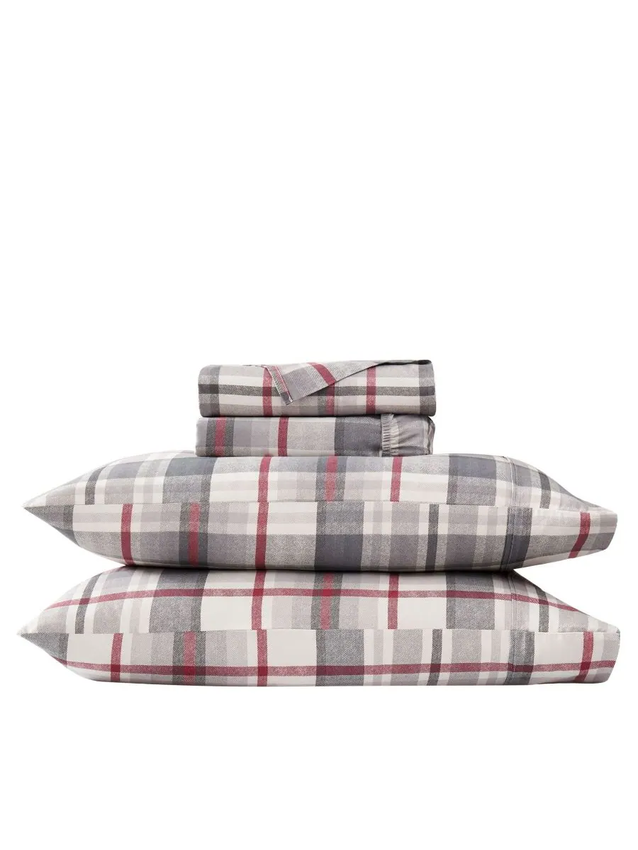 Комплект постельного белья Highland Plaid с очень глубокими карманами, плотность ткани 300 нитей, 4 — изображение 1 из 3