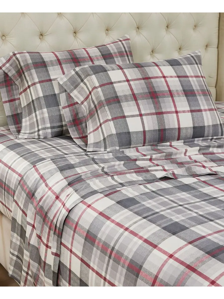 Комплект постельного белья Highland Plaid с очень глубокими карманами, плотность ткани 300 нитей, 4 — изображение 3 из 3