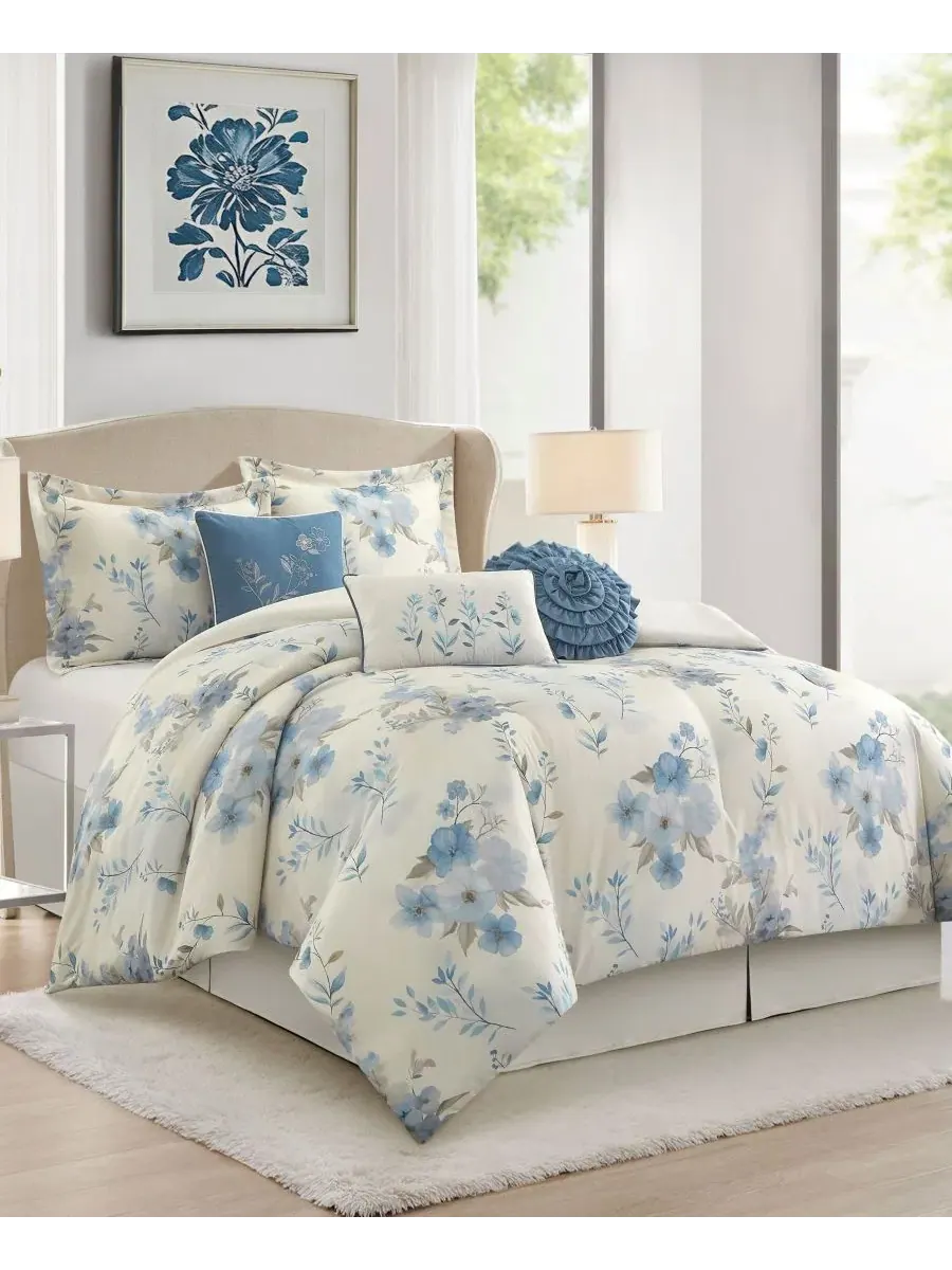 Комплект постельного белья Karly Floral, California King Stratford Park — изображение 5 из 7, синий