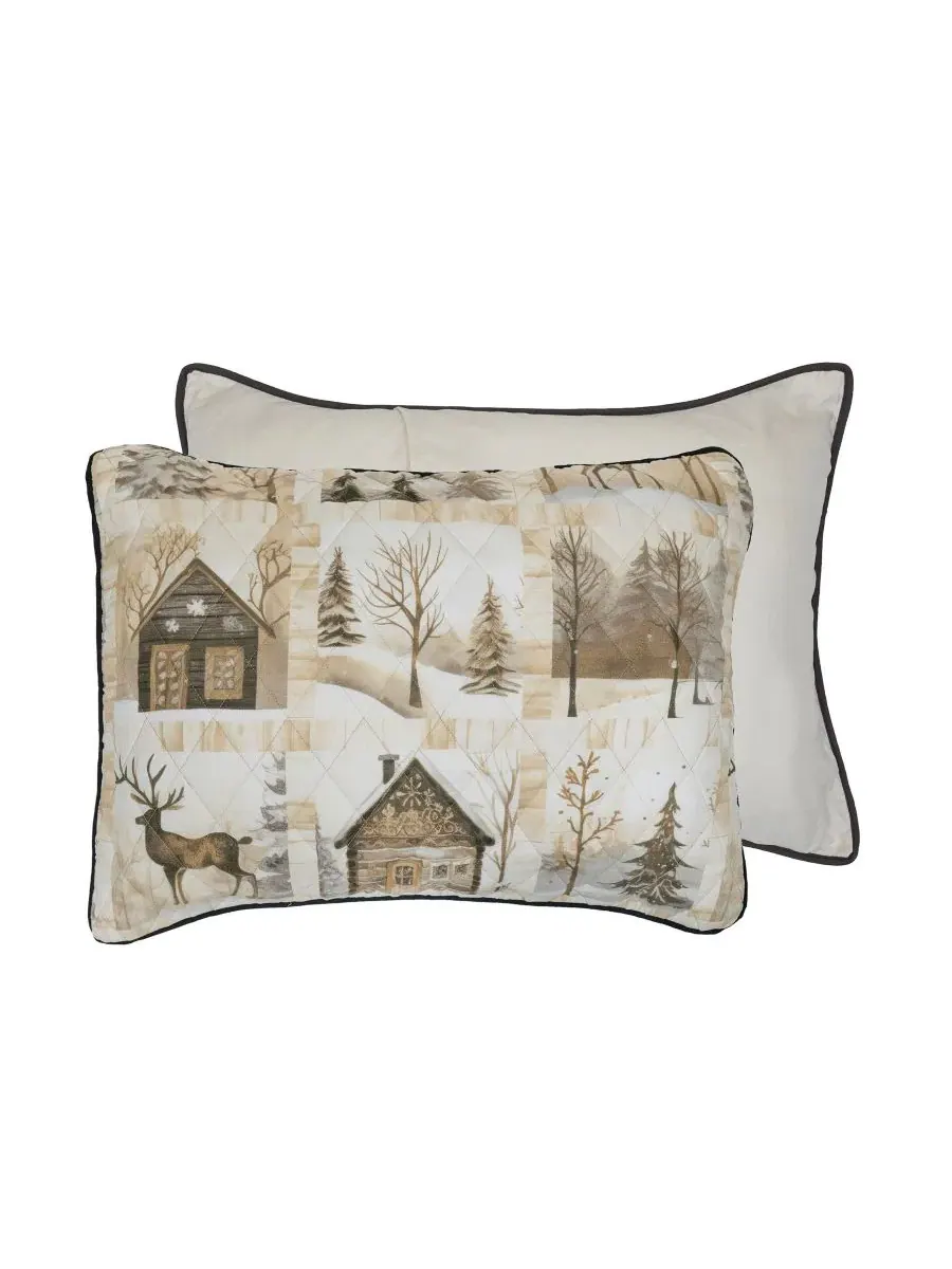 Комплект из стеганого покрывала и двух наволочек Antique Winter Your Lifestyle — изображение 3 из 3, бежевый бежевый