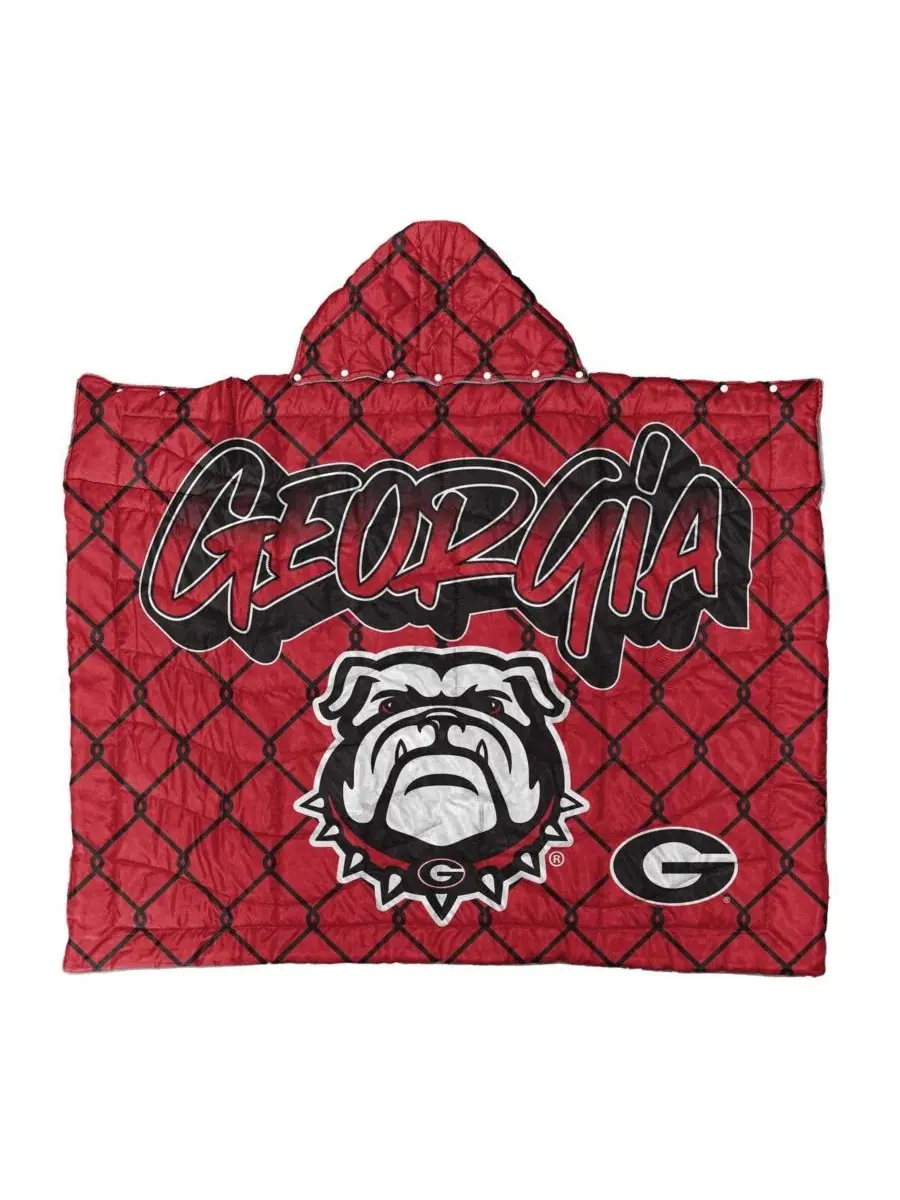 Плед-накидка с капюшоном 137x178 см с принтом Georgia Bulldogs Pegasus Home Fashions