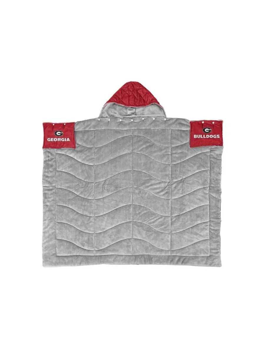 Плед-накидка с капюшоном 137x178 см с принтом Georgia Bulldogs Pegasus Home Fashions — изображение 2 из 3, нет цвета