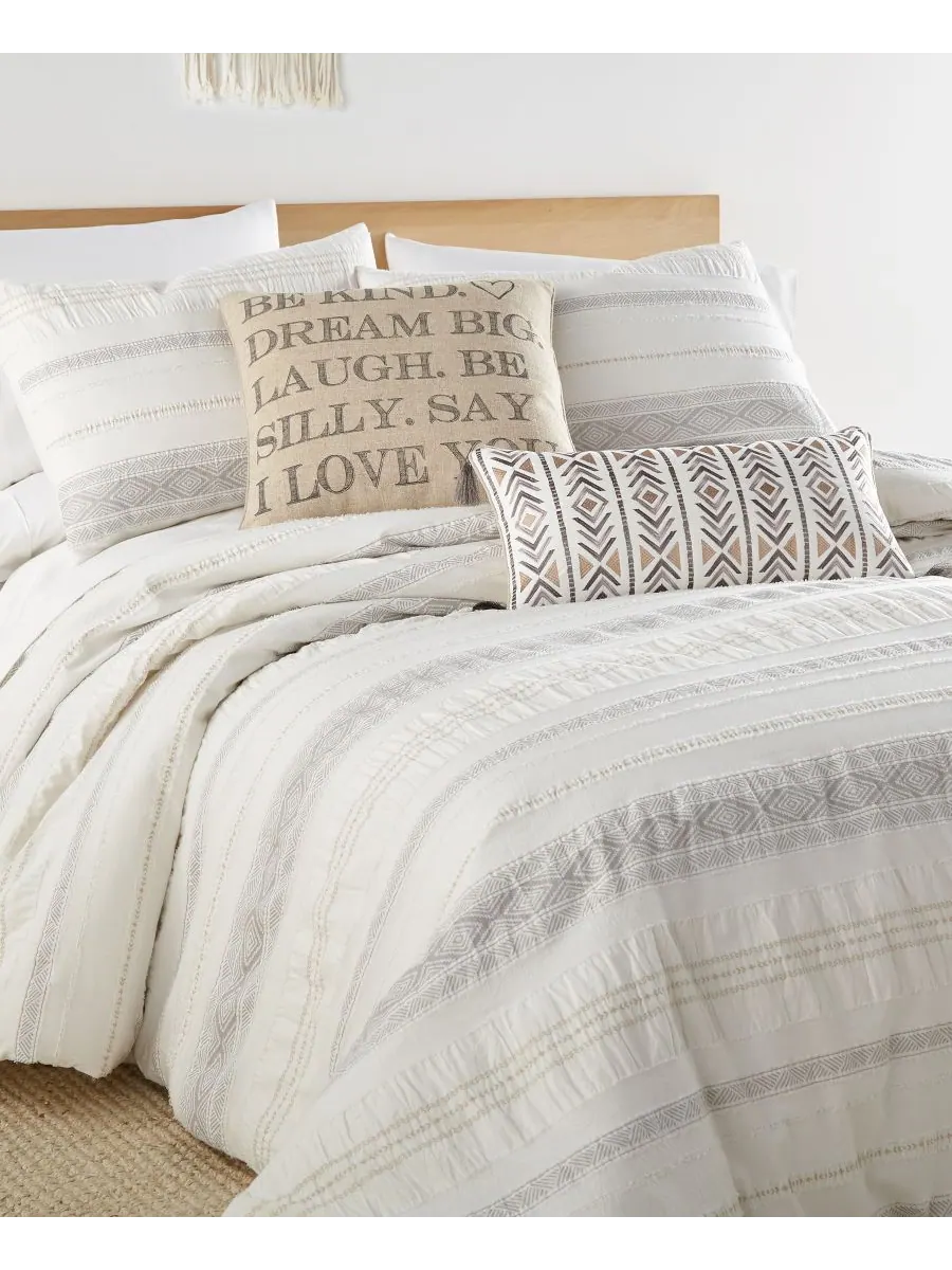 Комплект постельного белья Pickford Jacquard из 3 предметов, размер King Levtex — изображение 2 из 6, бежевый