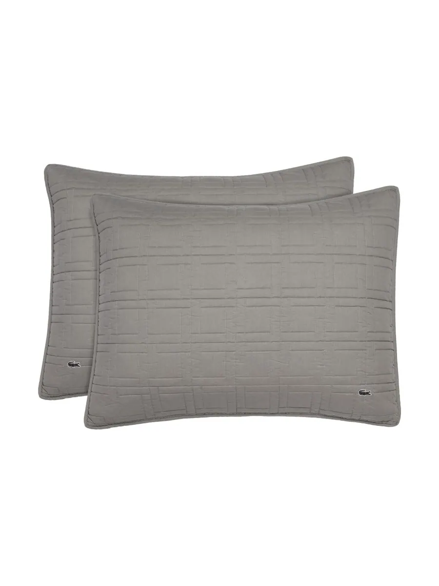 Комплект постельного белья Logo Cotton из 3 предметов, размер Full/Queen Lacoste Home — изображение 5 из 8, серый