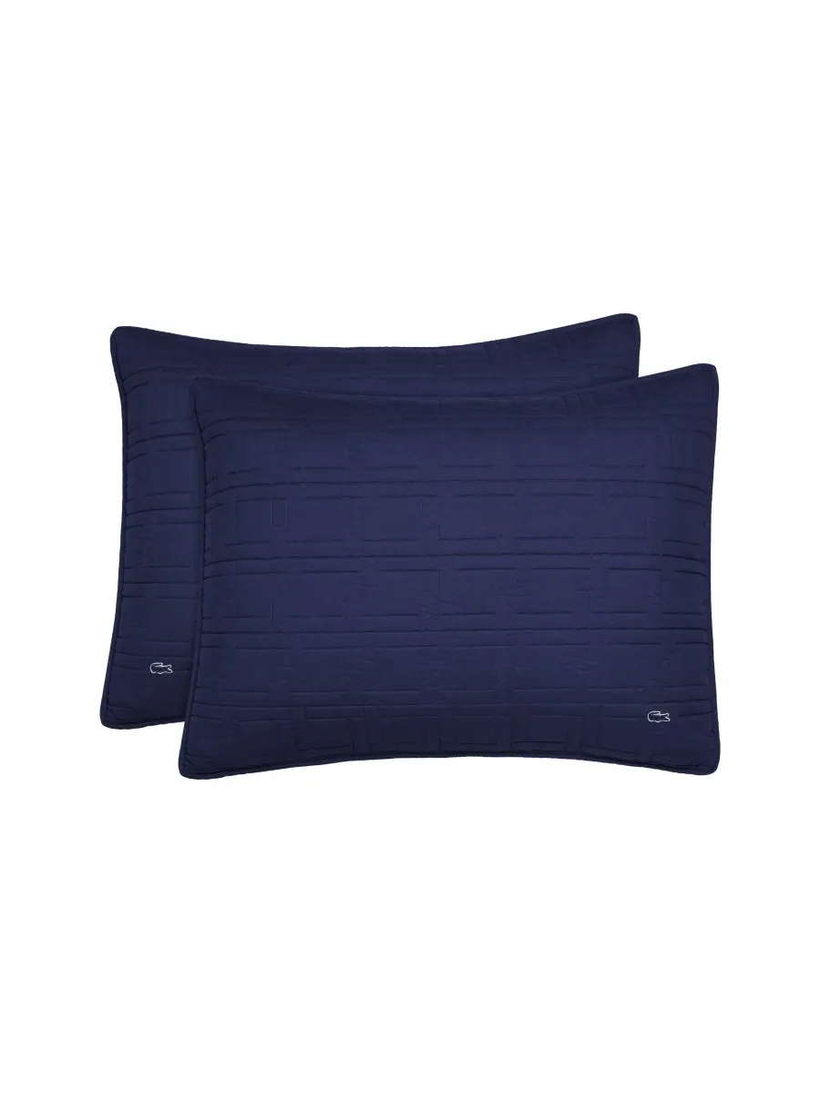 Комплект постельного белья Logo Cotton из 3 предметов, размер Full/Queen Lacoste Home — изображение 4 из 6, темно-синий