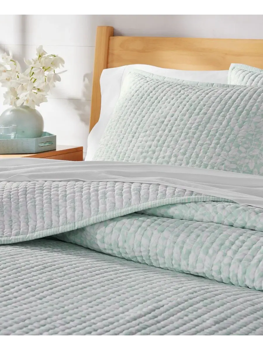 Стеганое покрывало Leaf Silhouette Blue, 2 предмета, Twin Charter Club — изображение 2 из 7, синий