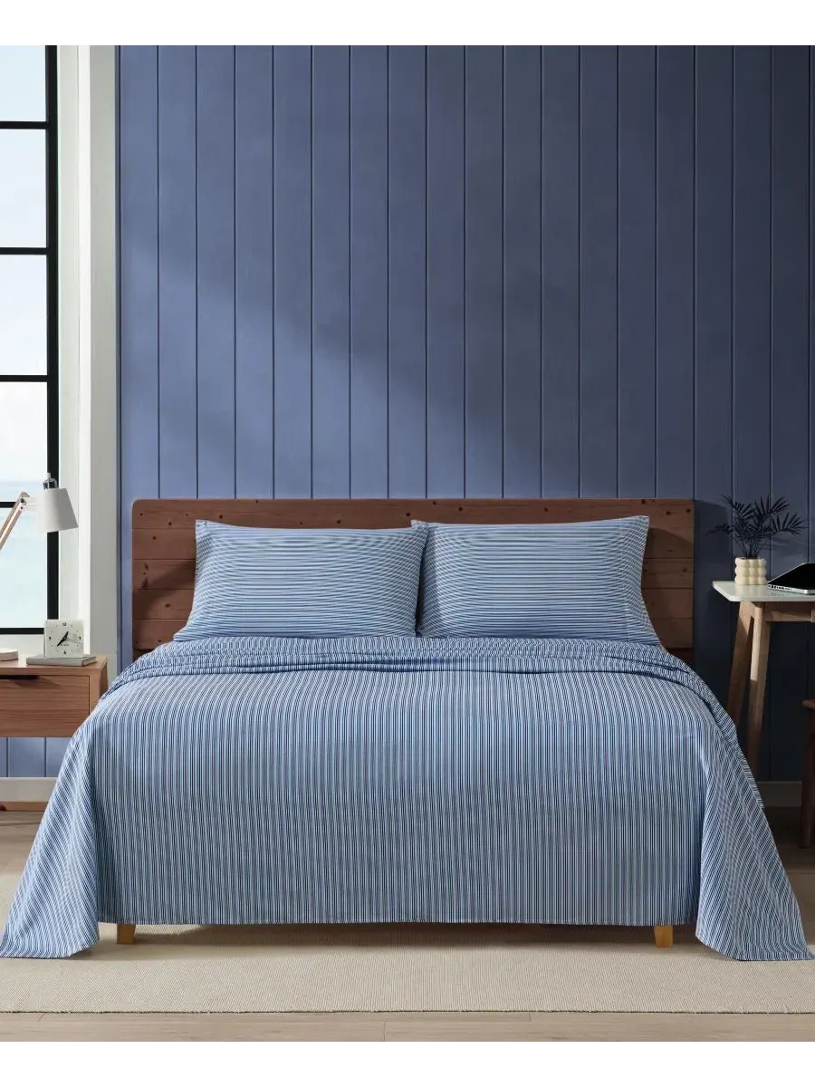 Комплект постельного белья Alden Stripe, 3 предмета Nautica — изображение 2 из 4, синий море