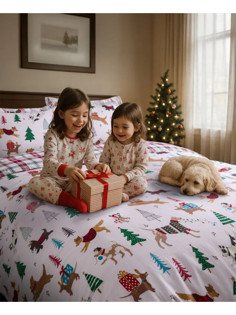 Комплект постельного белья Home Jingle Paws, 3 предмета, двусторонний, размер King Levtex — изображение 3 из 6, мульти