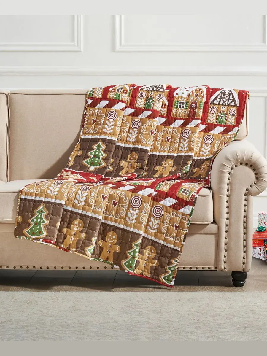 Плед с рождественским принтом Gingerbread Lane Greenland Home Fashions