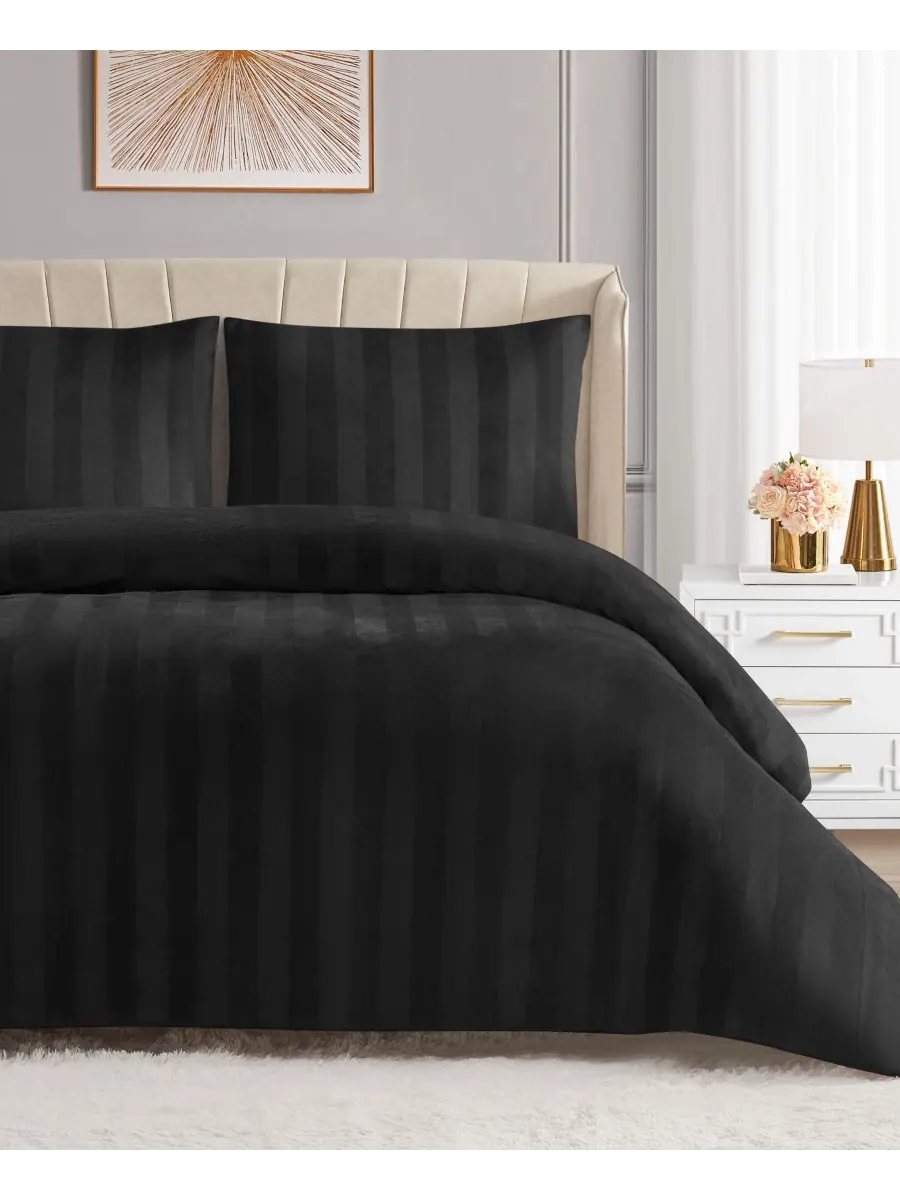 Комплект постельного белья Jenny Velour Striped Jacquard из 3 предметов, размер Full/Queen Juicy — изображение 1 из 10