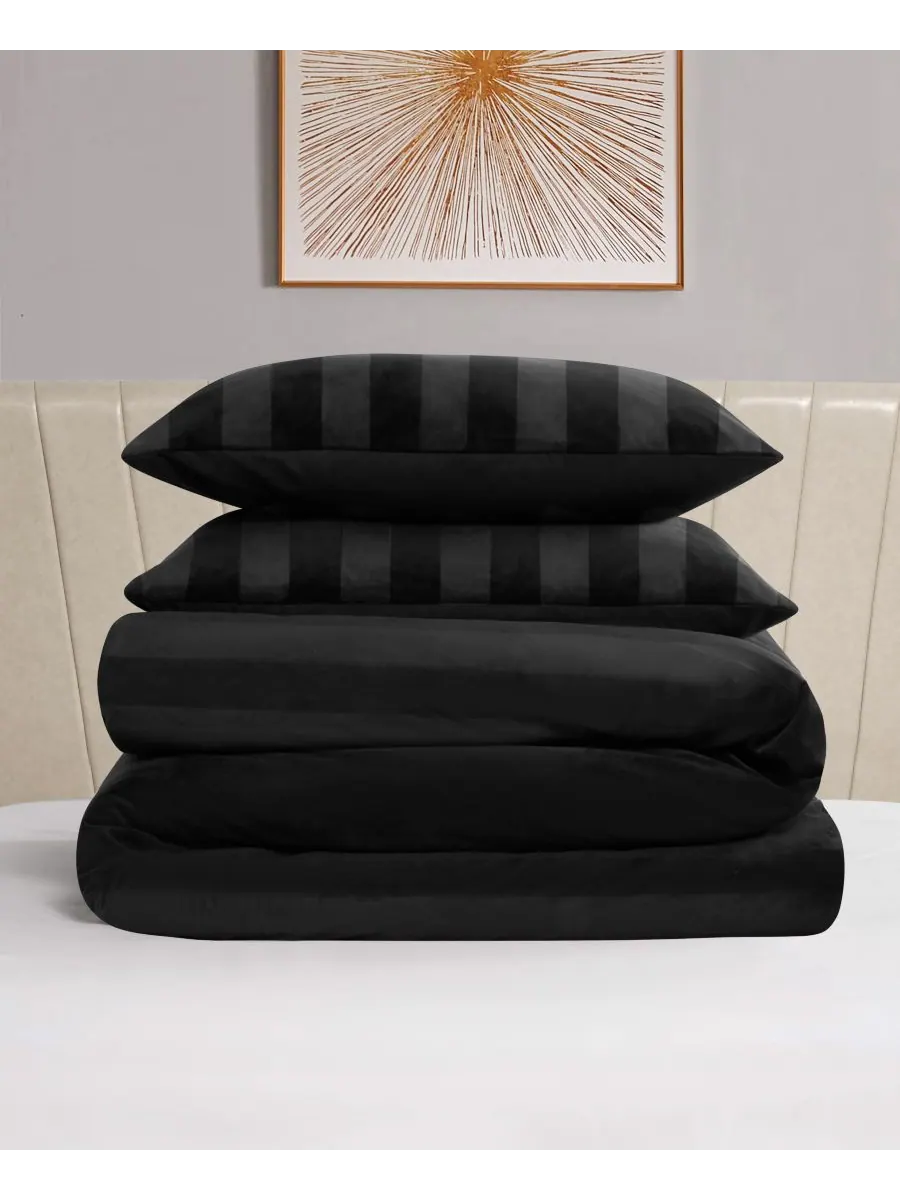 Комплект постельного белья Jenny Velour Striped Jacquard из 3 предметов, размер Full/Queen Juicy — изображение 2 из 10