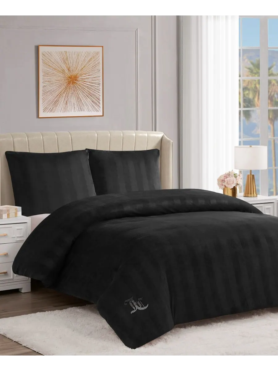 Комплект постельного белья Jenny Velour Striped Jacquard из 3 предметов, размер Full/Queen Juicy — изображение 3 из 10