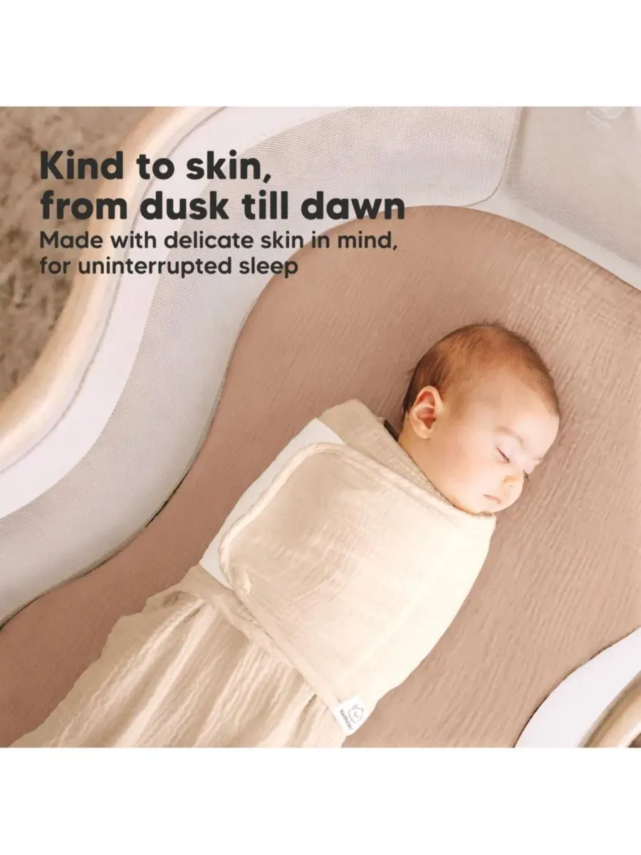 Комплект простыней для колыбели Lyra Muslin 2 шт KeaBabies — изображение 5 из 9, миндальный