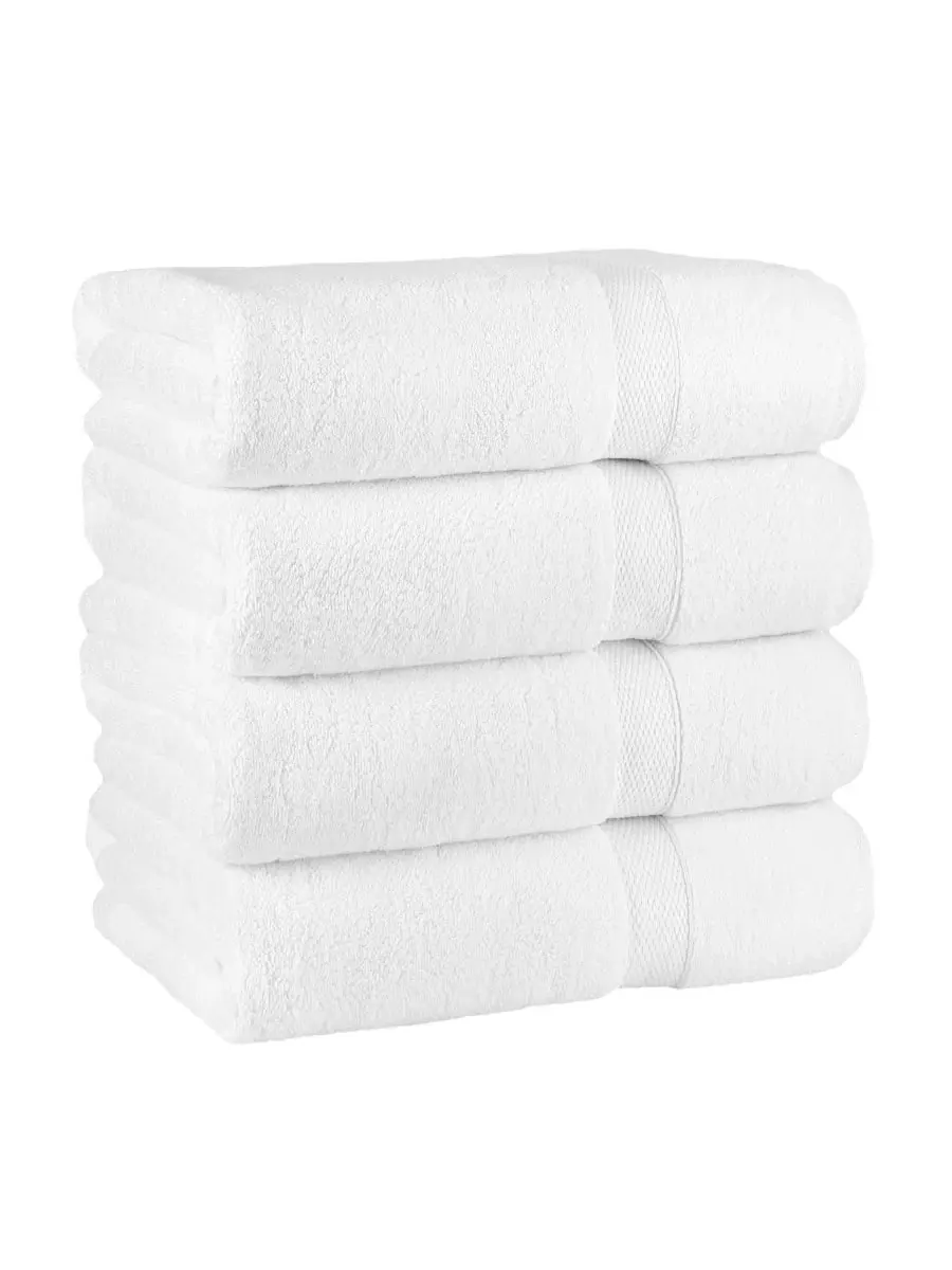 Набор полотенец банных 4 шт., Oversized, Anovia Collection Linum Home — изображение 2 из 5, белый