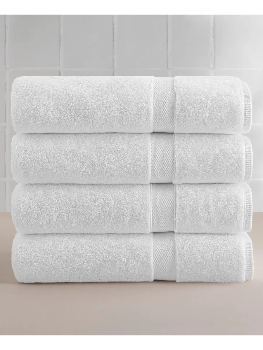 Набор полотенец банных 4 шт., Oversized, Anovia Collection Linum Home — изображение 4 из 5, белый