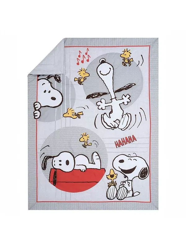 Комплект постельного белья для малышей Snoopy Love из 4 предметов - серый/красный/белый Bedtime — изображение 2 из 4