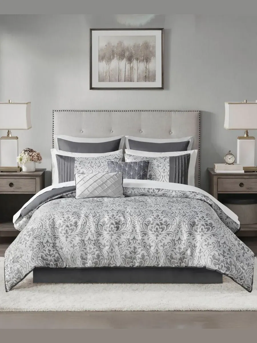 Комплект постельного белья Emilia Jacquard, 12 предметов, размер California King Madison Park — изображение 1 из 10