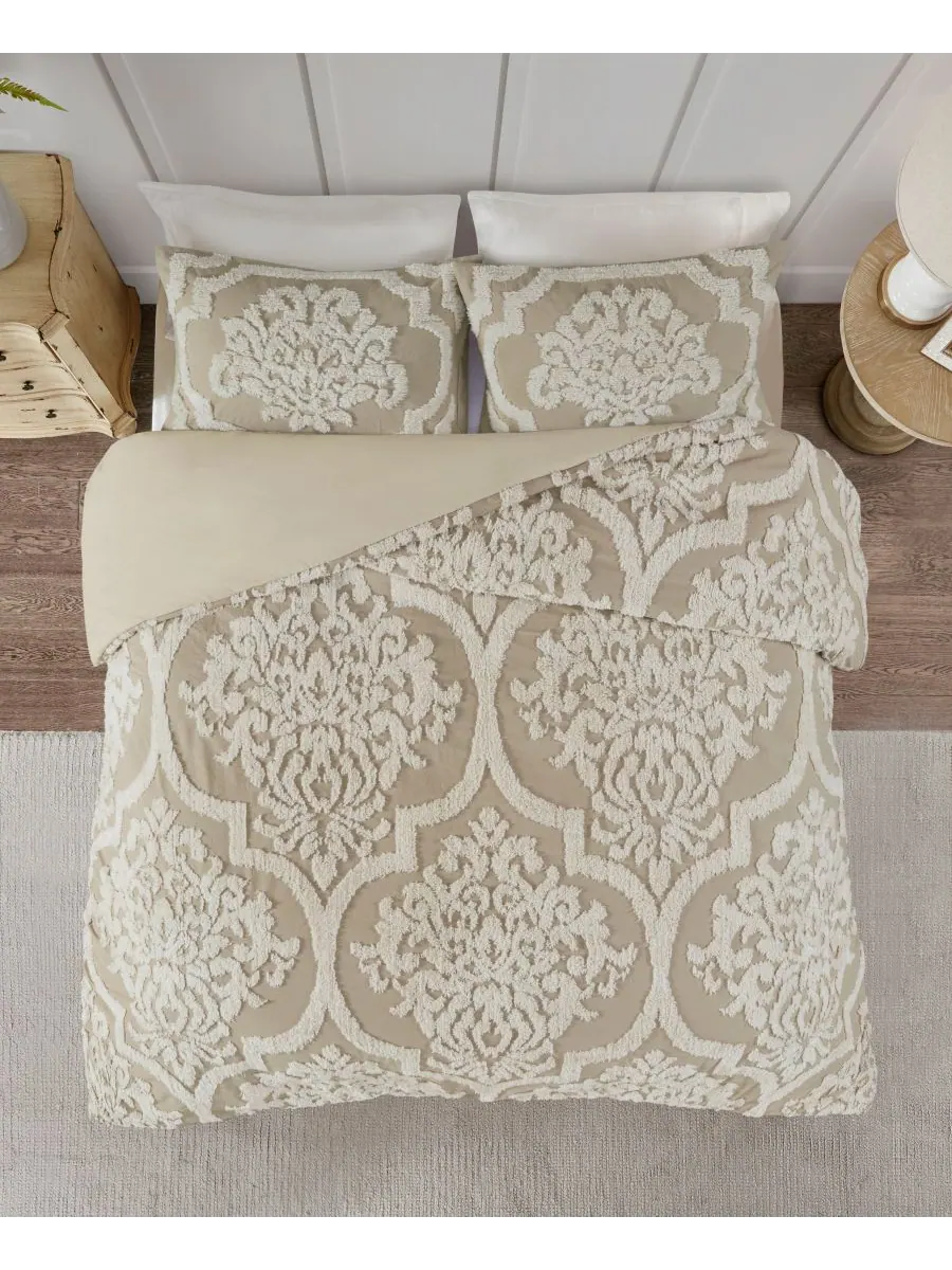 Комплект постельного белья viola damask, 3 предмета, размер king/california king Madison Park — изображение 2 из 9, тауп