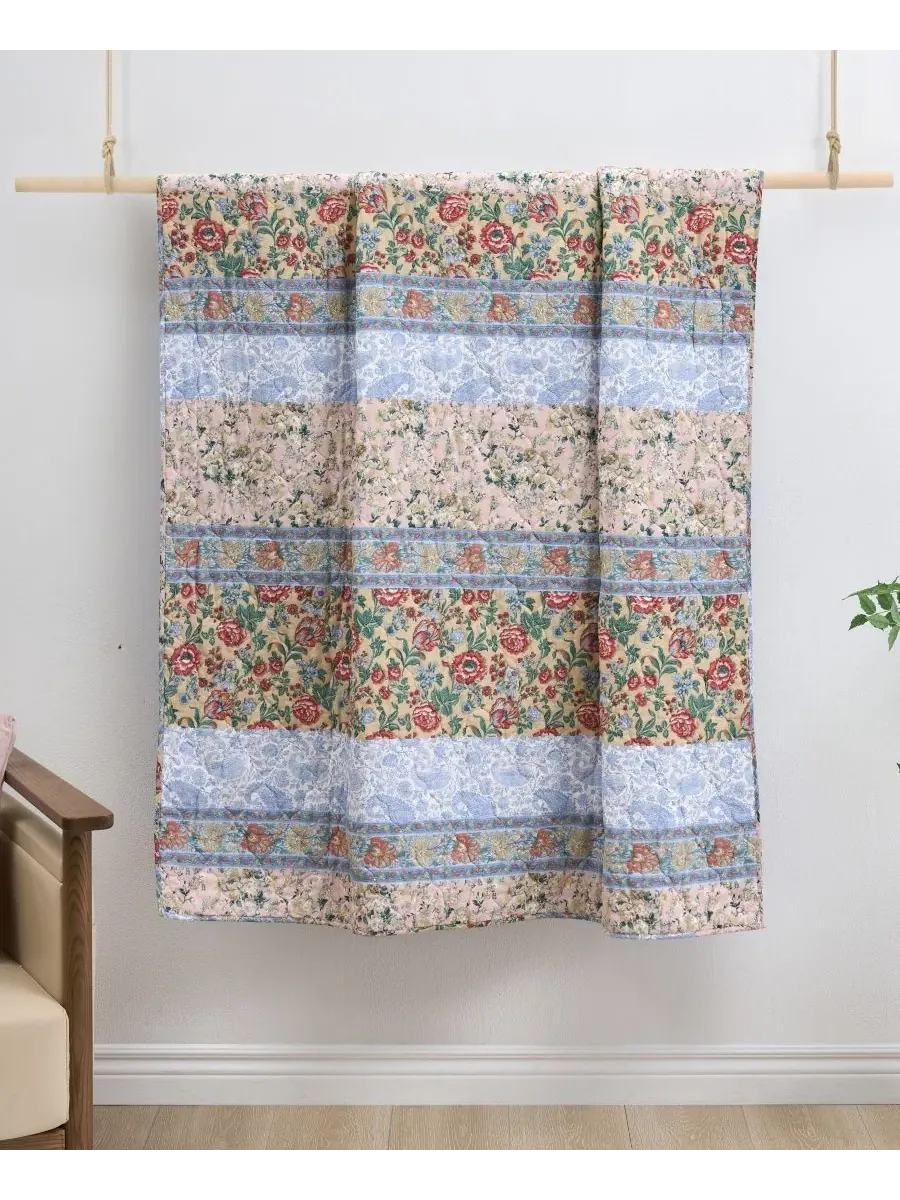 Двусторонний плед Kressida из смесовой хлопковой ткани, 127 x 152 см Greenland Home Fashions — изображение 3 из 7, синий