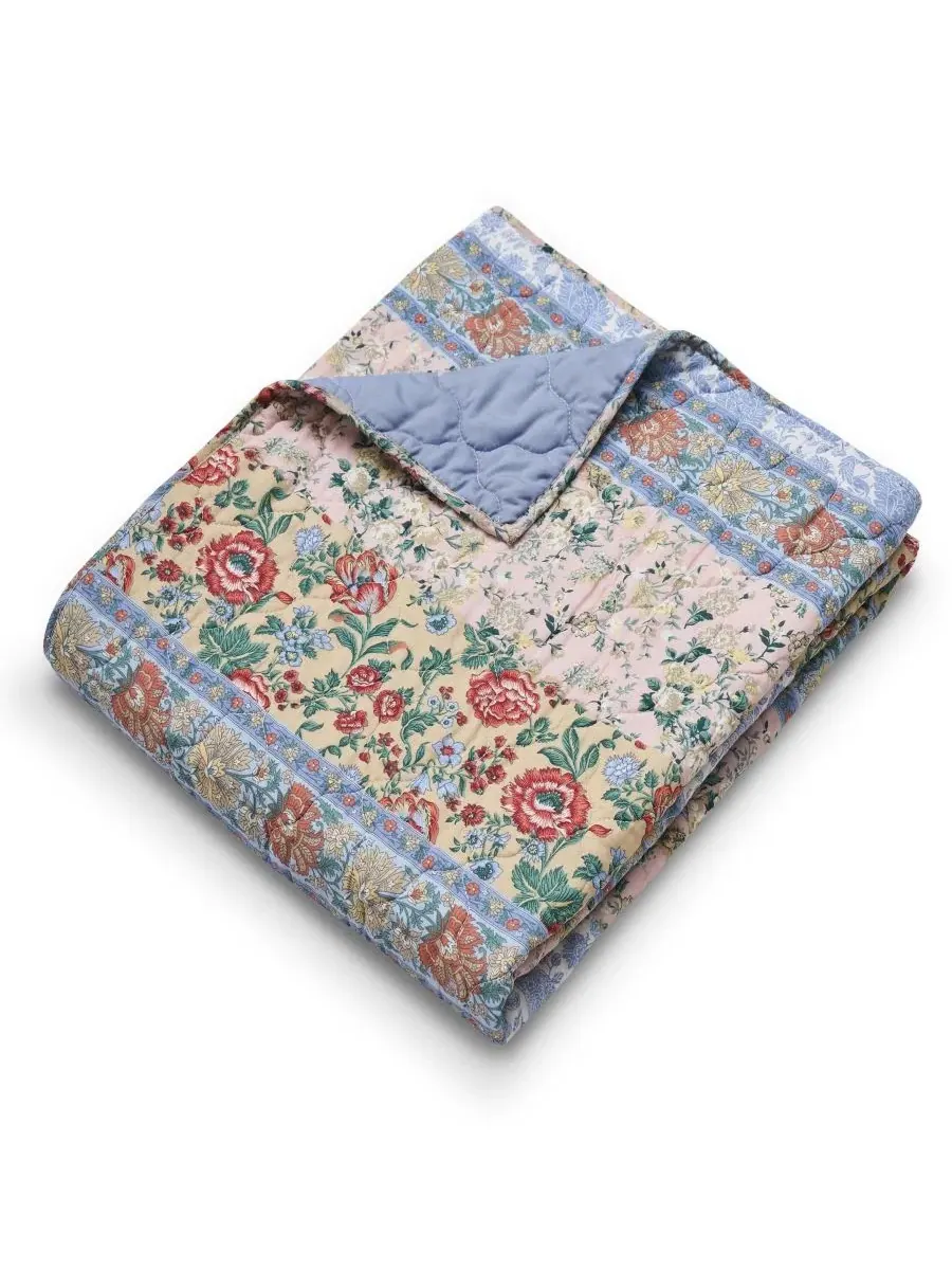 Двусторонний плед Kressida из смесовой хлопковой ткани, 127 x 152 см Greenland Home Fashions — изображение 5 из 7, синий