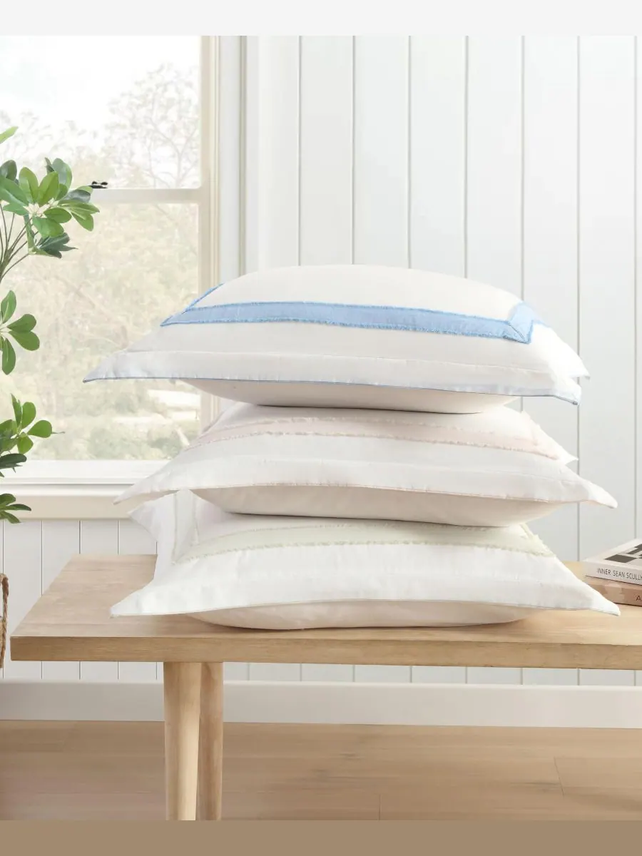 Наволочка Mila из однотонного льна, европейский размер Laura Ashley — изображение 3 из 5, розовый