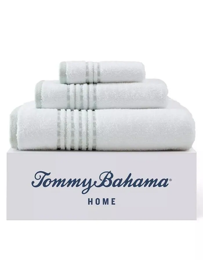 Набор полотенец Tommy Bahama Home Cliff Side махровых хлопковых 3 шт — изображение 8 из 8, белый
