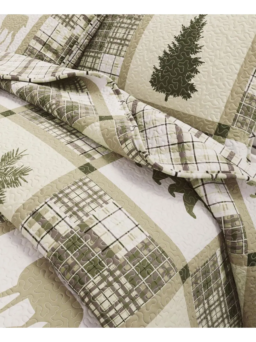 Комплект постельного белья Rustic Lodge All-Season из 3 предметов Linery & Co, цвет stonehurst — изображение 4 из 10