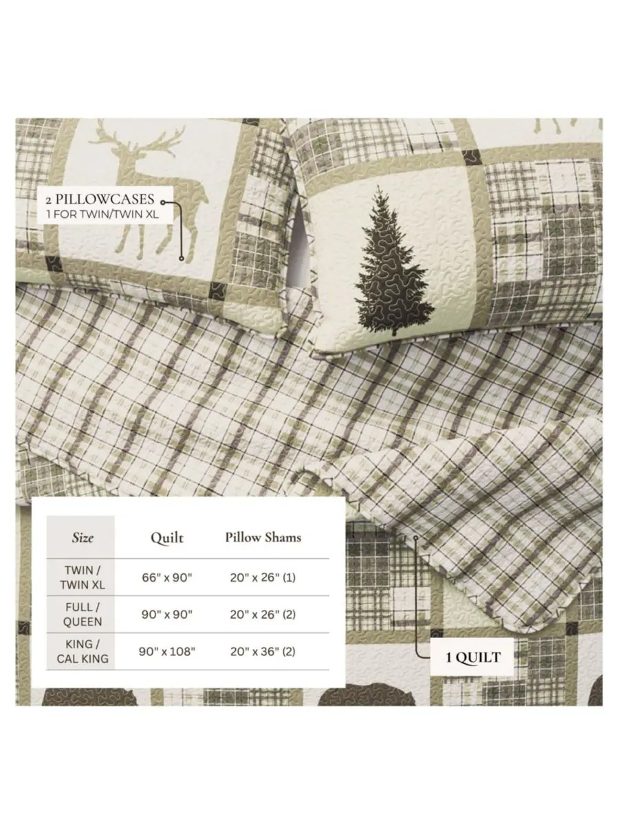 Комплект постельного белья Rustic Lodge All-Season из 3 предметов Linery & Co, цвет stonehurst — изображение 10 из 10