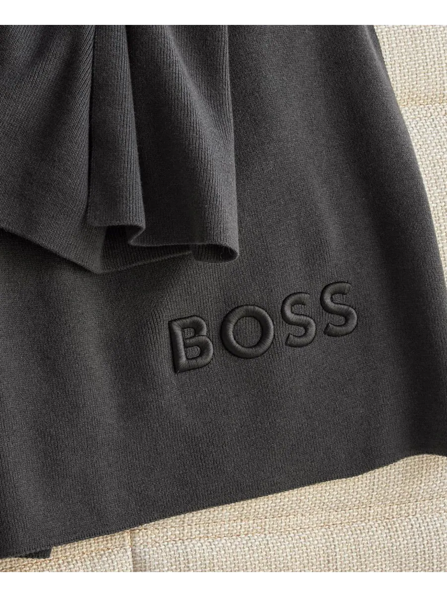 Плед с ярким логотипом от Hugo Boss, 51 x 67 дюймов Boss Home — изображение 3 из 3, черный