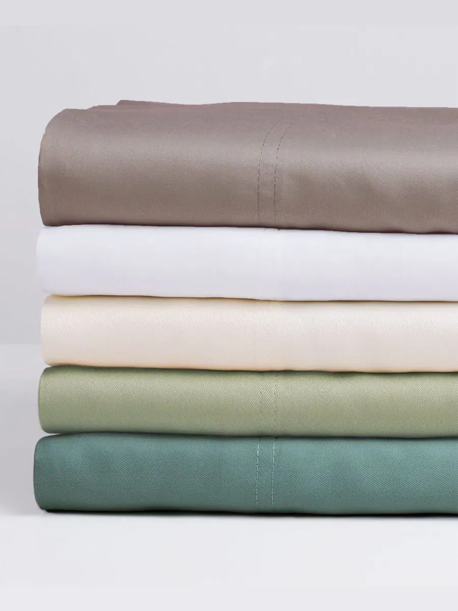 Комплект из 2 наволочек из вискозы Classic Twill, стандарт — изображение 7 из 9, белый