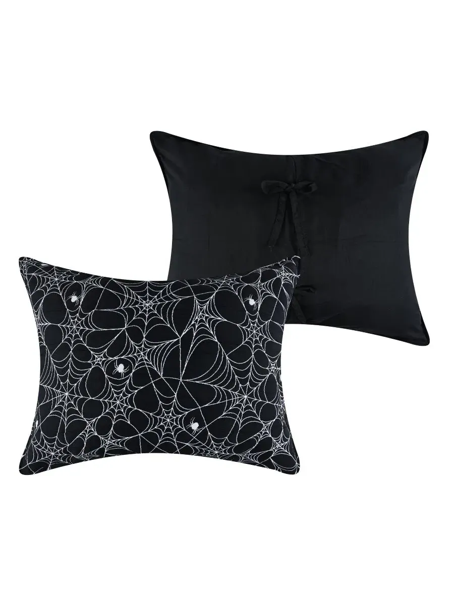 Наволочка на подушку Spinderella Jacquard-Woven Lightweight Pillow Sham, Standard Greenland Home — изображение 2 из 4, черный