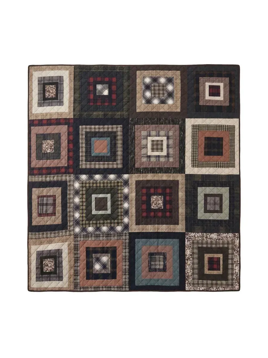 Плед двусторонний Lodge Square 127 x 152 см Donna Sharp — изображение 3 из 3, коричневый