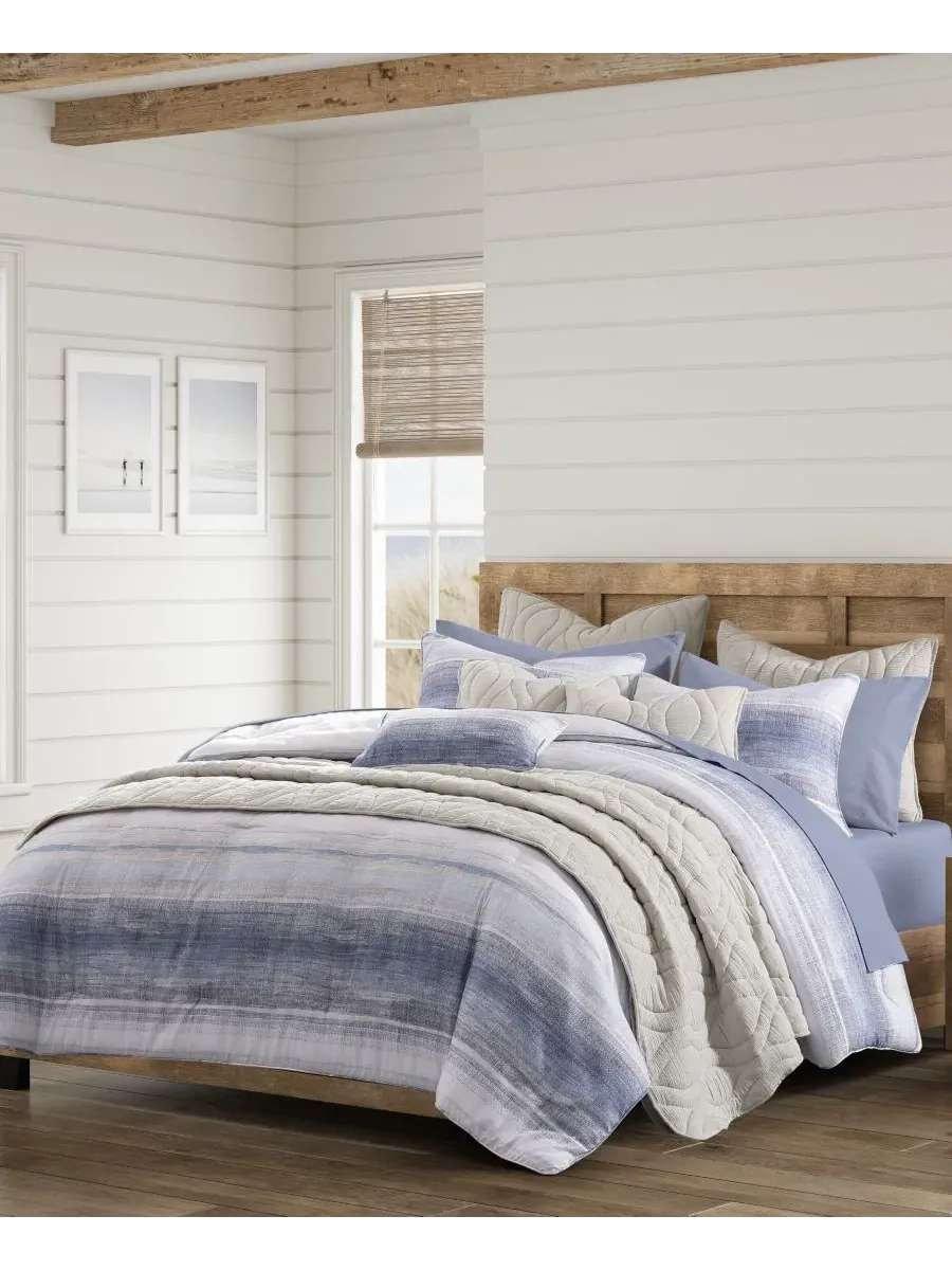 Комплект стеганого одеяла Slater Stripe 3-Piece, King/California King Salt Life — изображение 3 из 8, синий