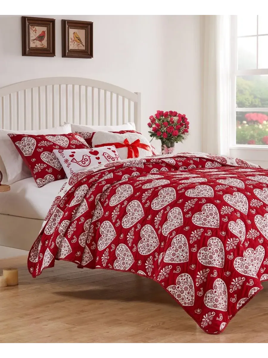 Комплект из двух предметов: покрывало Lovebirds Woven Matelasse, размер Twin Greenland Home Fashions