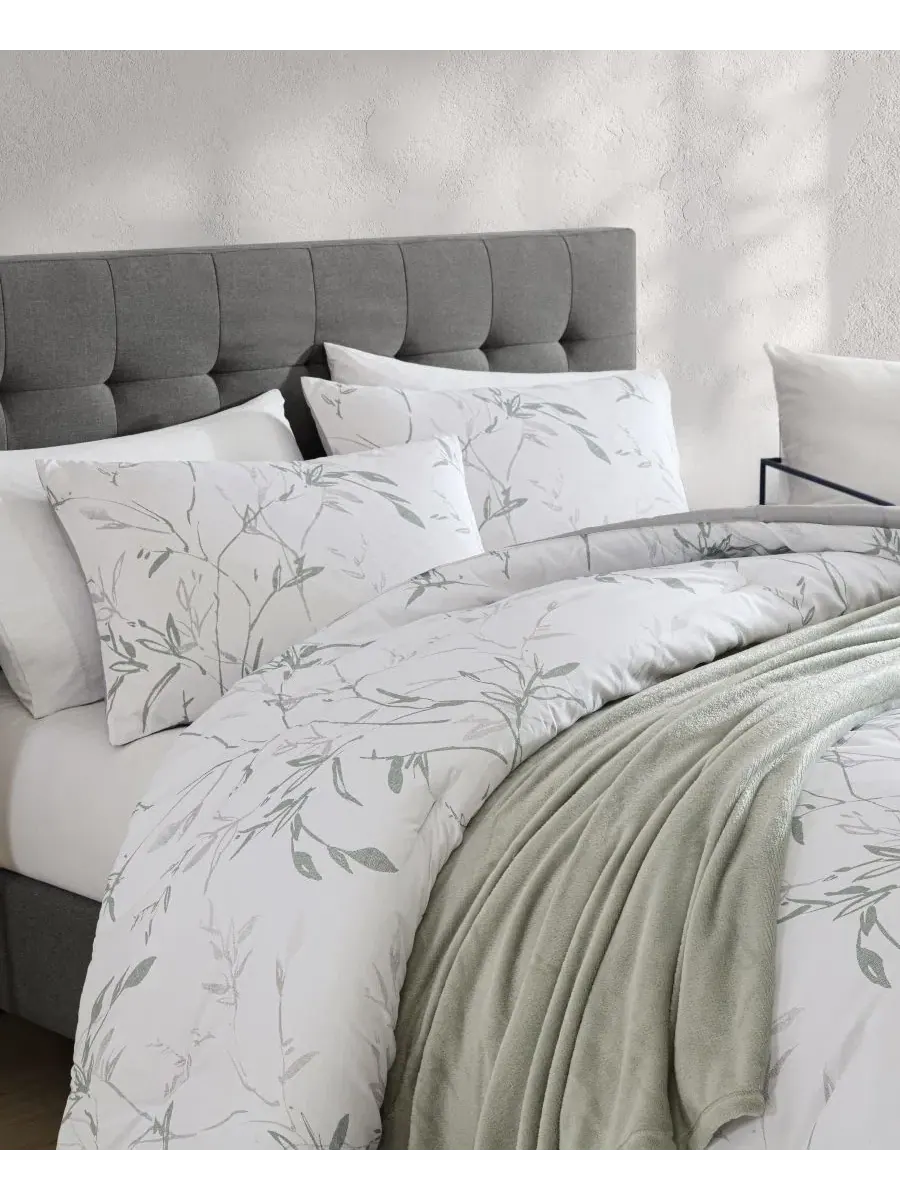 Комплект постельного белья Ink Wash Vine из 4 предметов, Full/Queen Kenneth Cole New York — изображение 5 из 11, зеленый