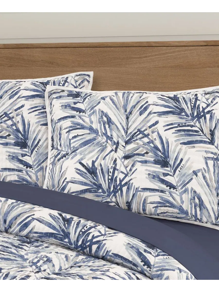 Комплект стеганых одеял Palm Beach Floral, Full/Queen Salt Life — изображение 3 из 6, синий