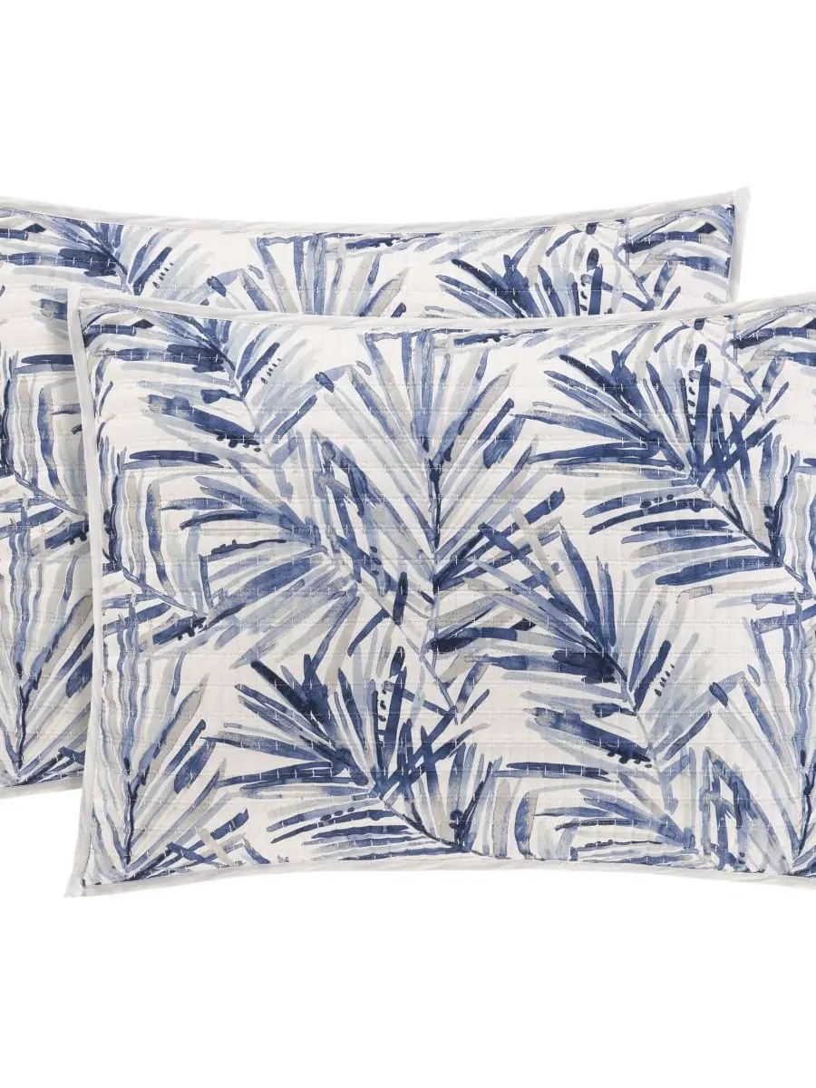 Комплект стеганых одеял Palm Beach Floral, Full/Queen Salt Life — изображение 4 из 6, синий