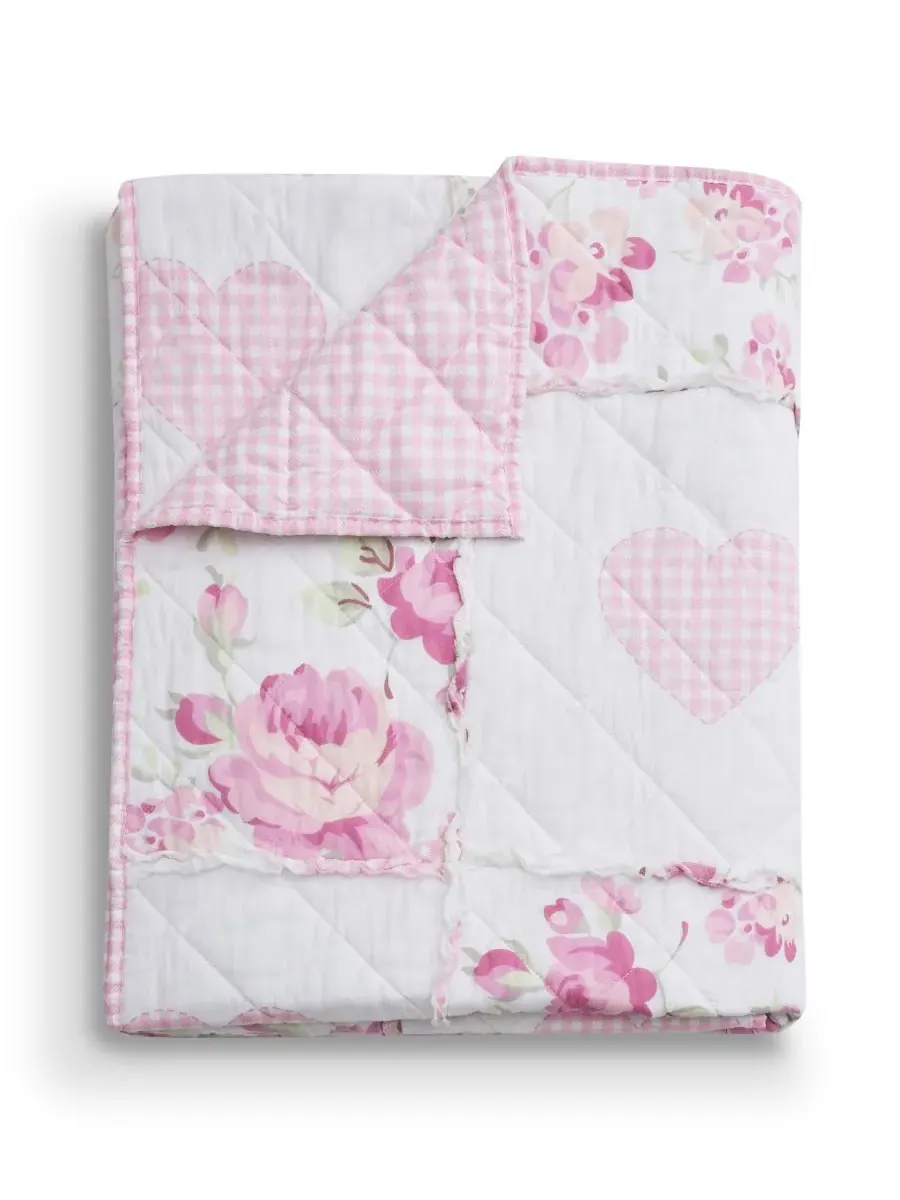 Плед Veronica's Hearts в стиле шебби-шик с оборками, 127 x 152 см Greenland Home Fashions — изображение 5 из 7, розовый
