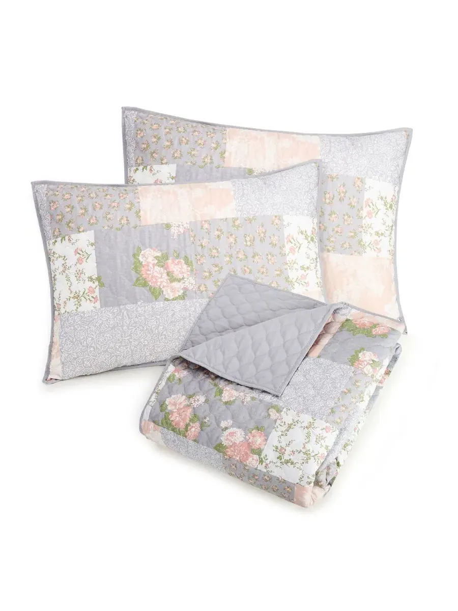 Комплект стеганого покрывала La Flor Patchwork Modern Heirloom — изображение 3 из 4, пудровый розовый