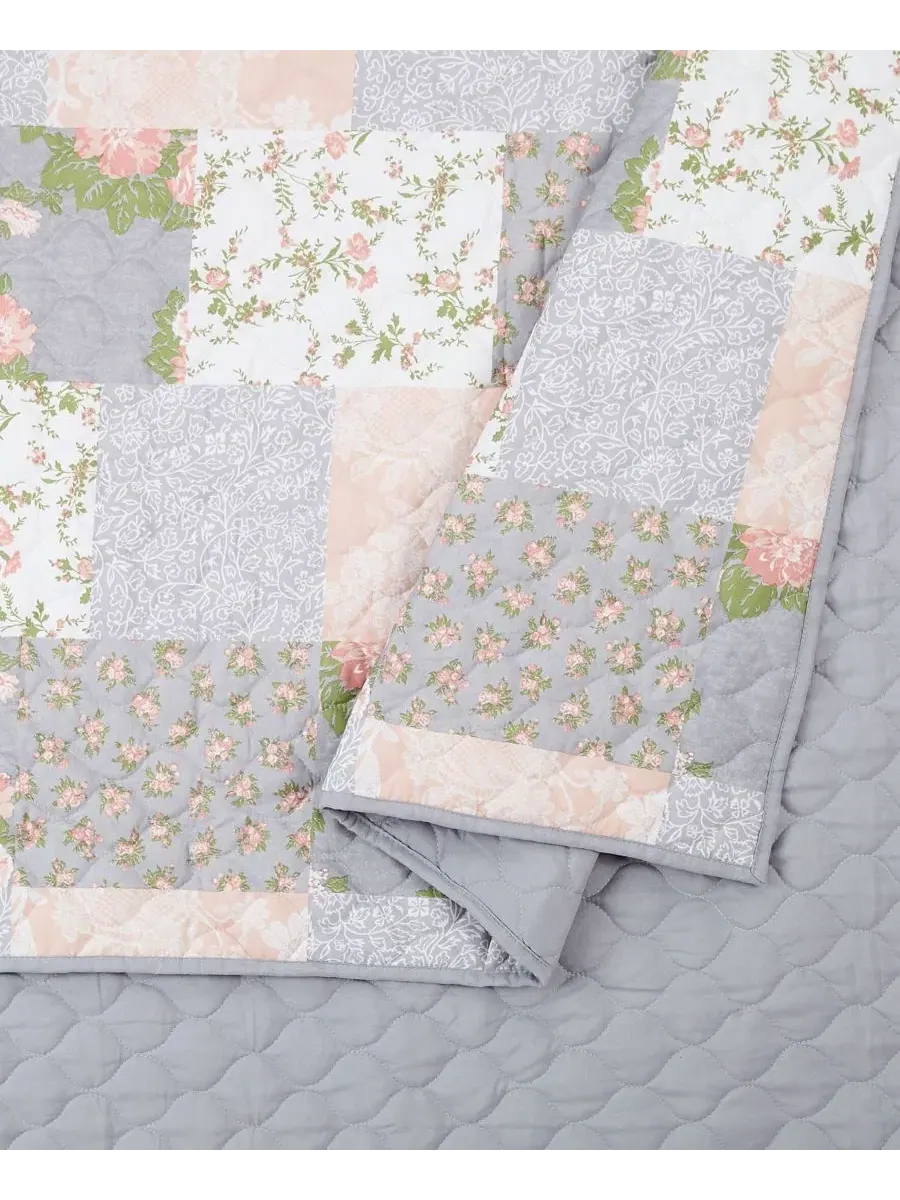Комплект стеганого покрывала La Flor Patchwork Modern Heirloom — изображение 4 из 4, пудровый розовый