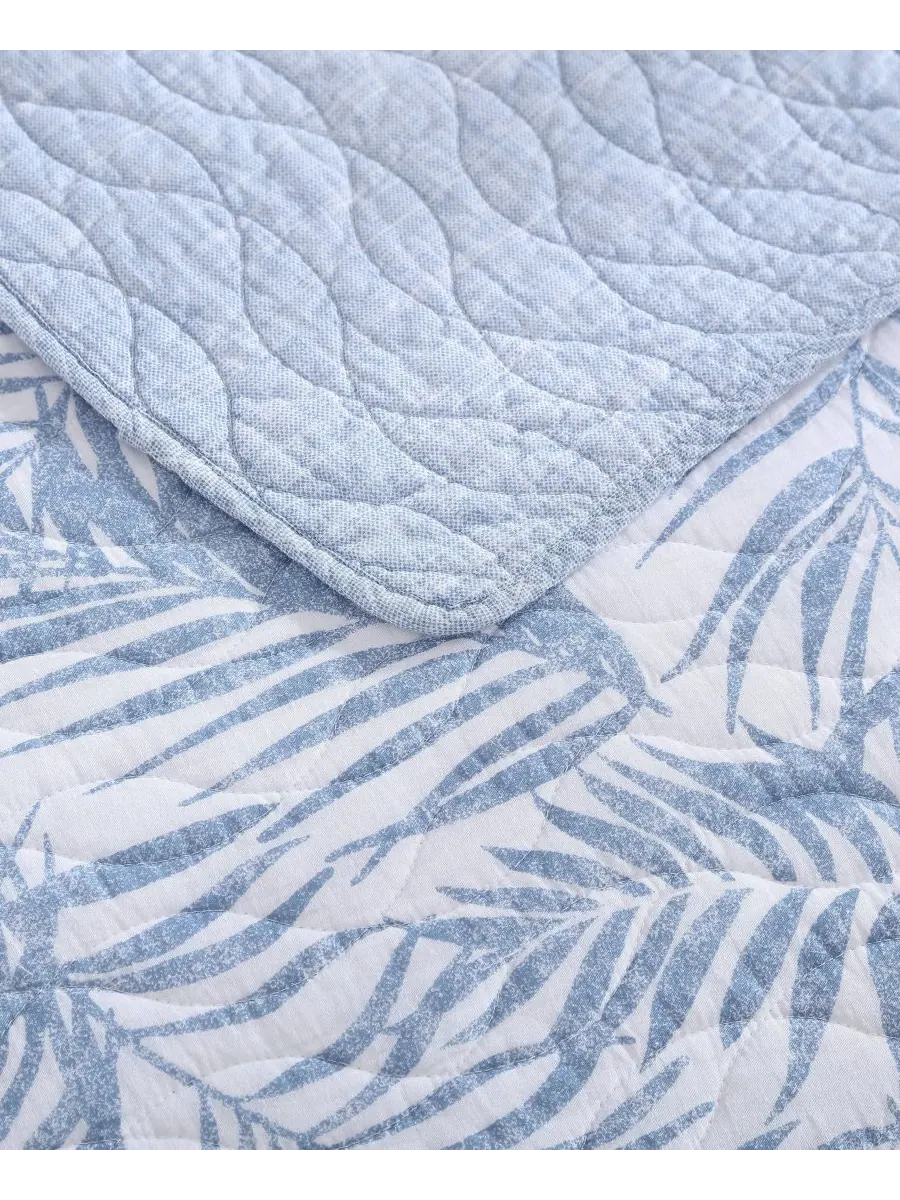 Комплект постельного белья Palmday из хлопка, 3 предмета, размер King Tommy Bahama Home — изображение 4 из 8, синий