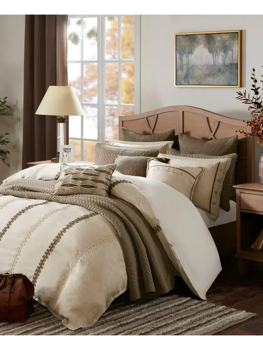 Комплект постельного белья Chateau из 8 предметов, размер Queen Madison Park Signature, льняной