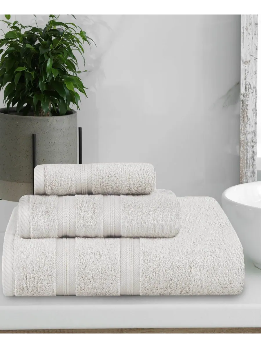 Набор из 3 полотенец smart dry zero twist cotton разных цветов Superior — изображение 5 из 8, белый