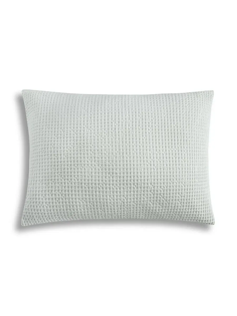 Комплект стеганого одеяла из хлопка 3 предмета Stone washed Cotton Waffle Laundry — изображение 7 из 7, светлый серый